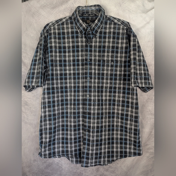 Wrangler George Strait Size Small Plaid Blue Black Button Down Shirt Tag IsFaded - Picture 1 of 9